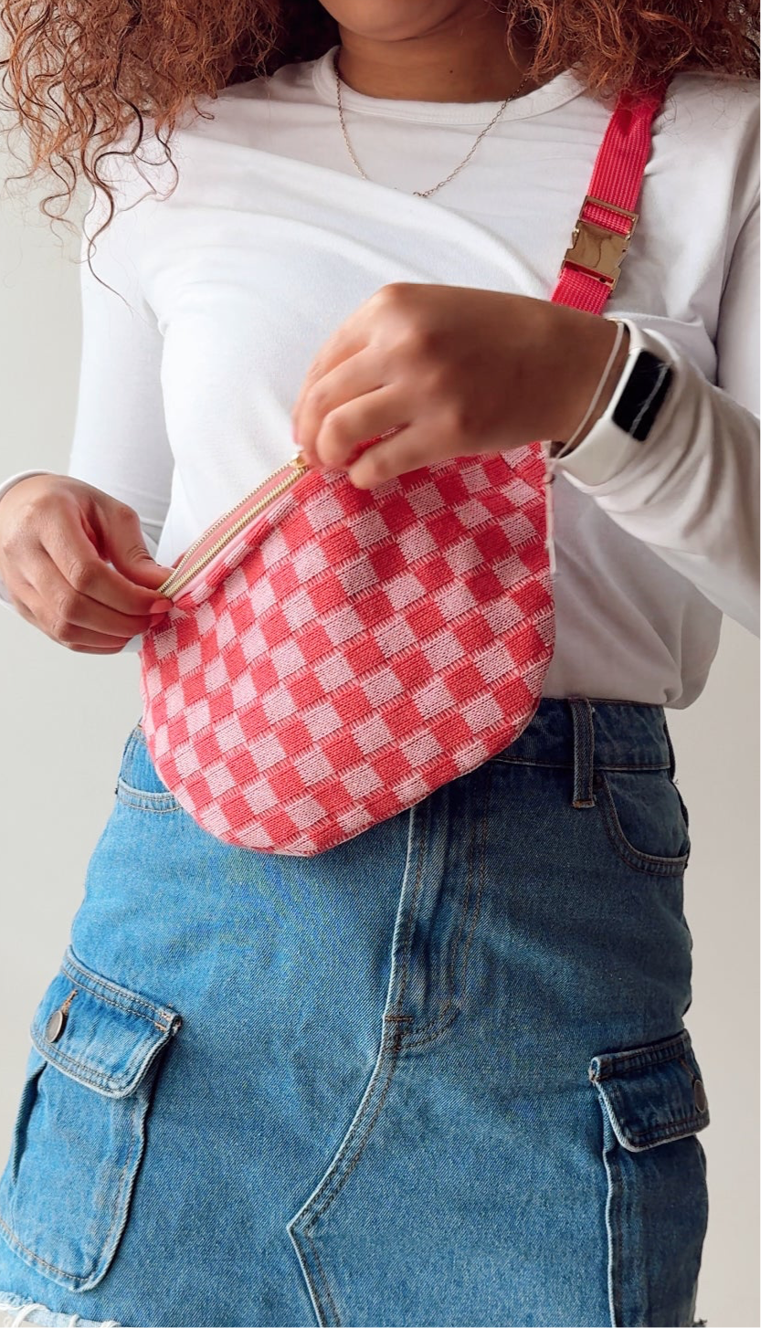 Check Please Checkered Belt Bag