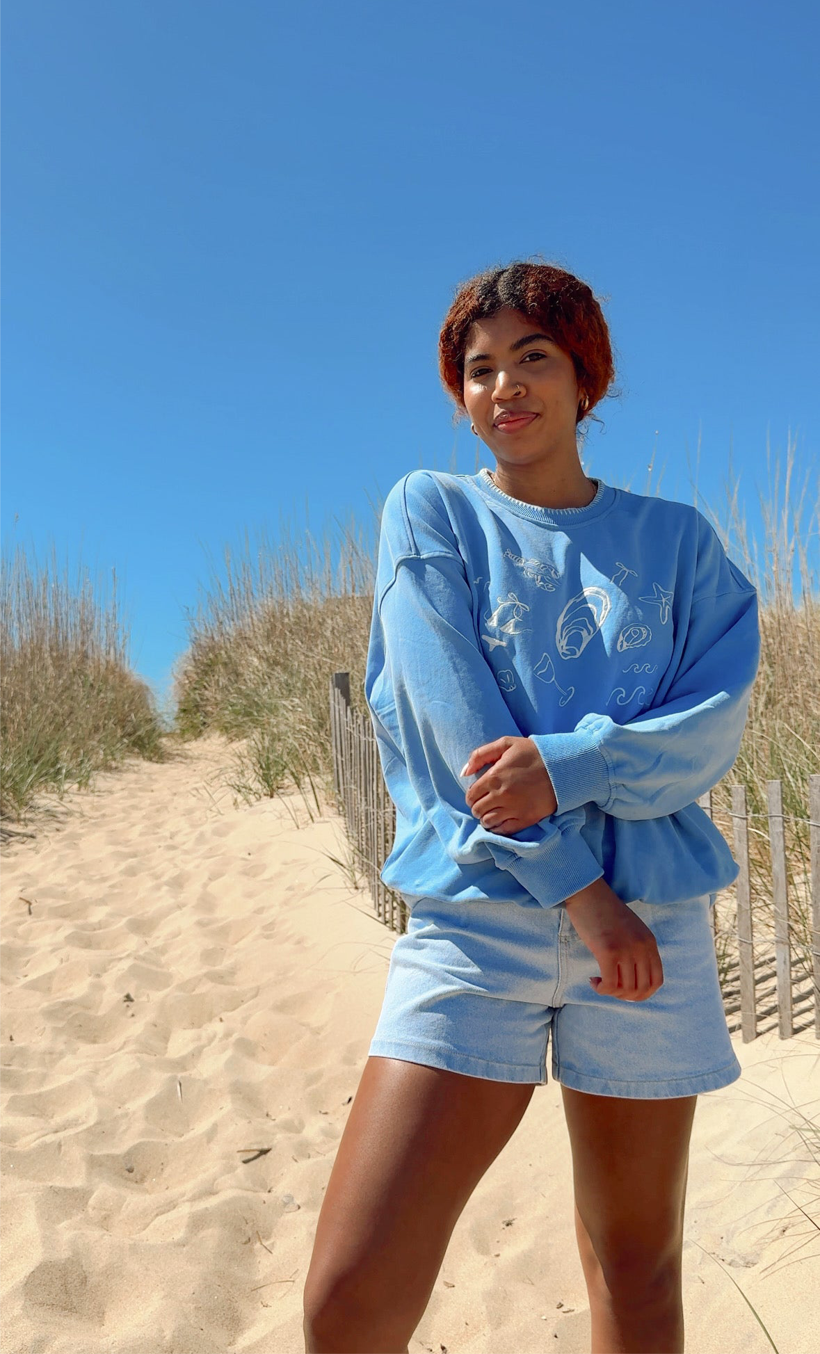 Beach Days Embroidered Crewneck
