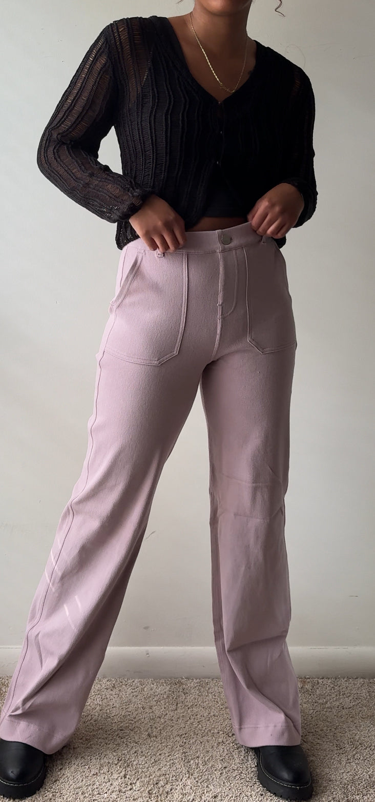 Demure Twill Pants (Dusty Lavender)