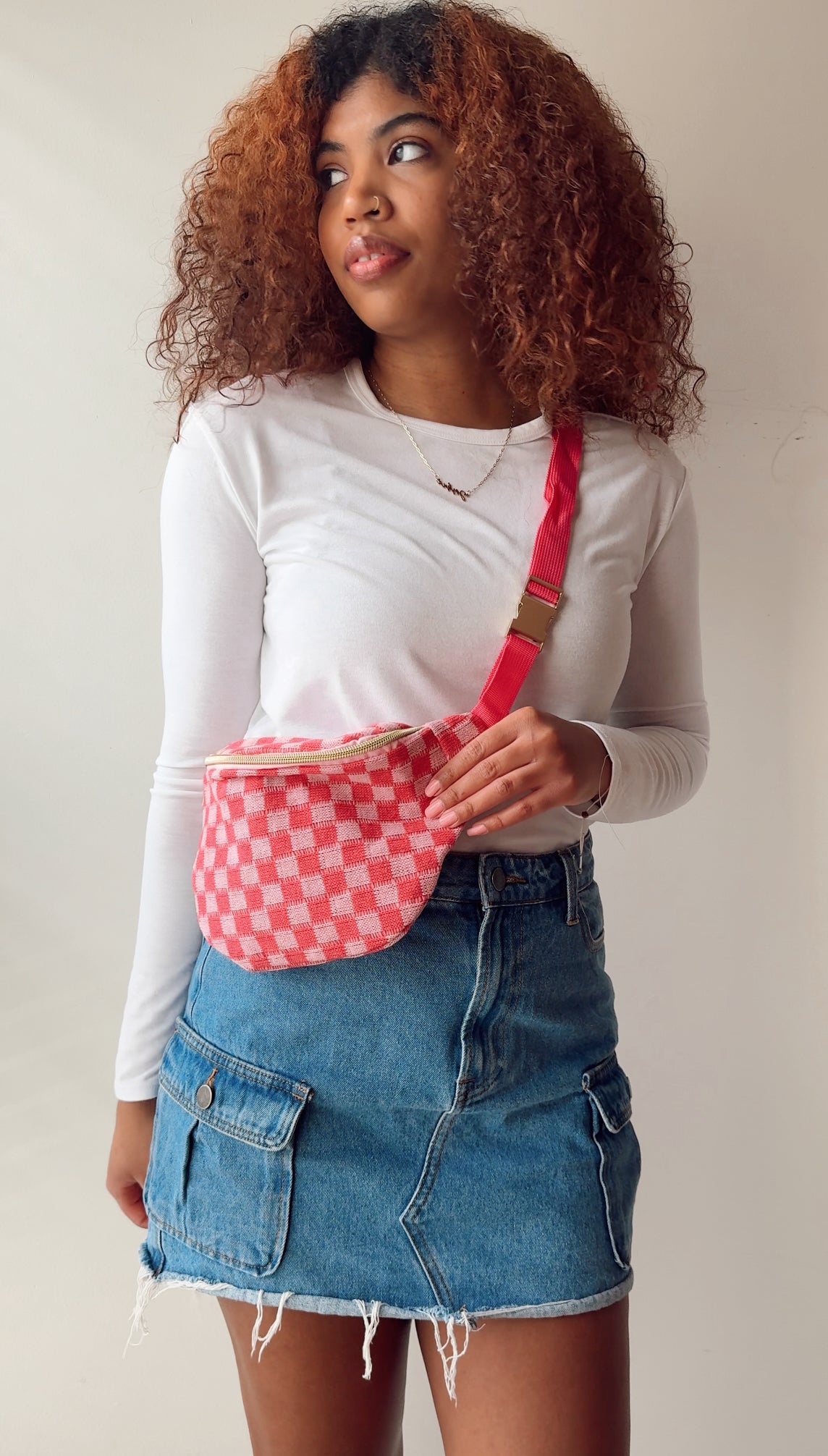 Check Please Checkered Belt Bag