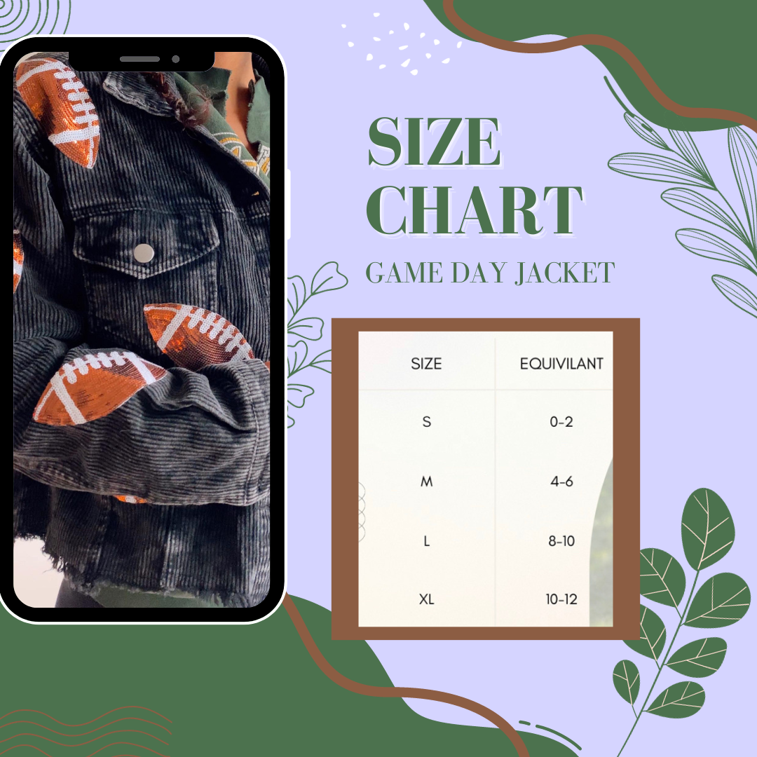 Game Day Corduroy Sequin Football Jacket