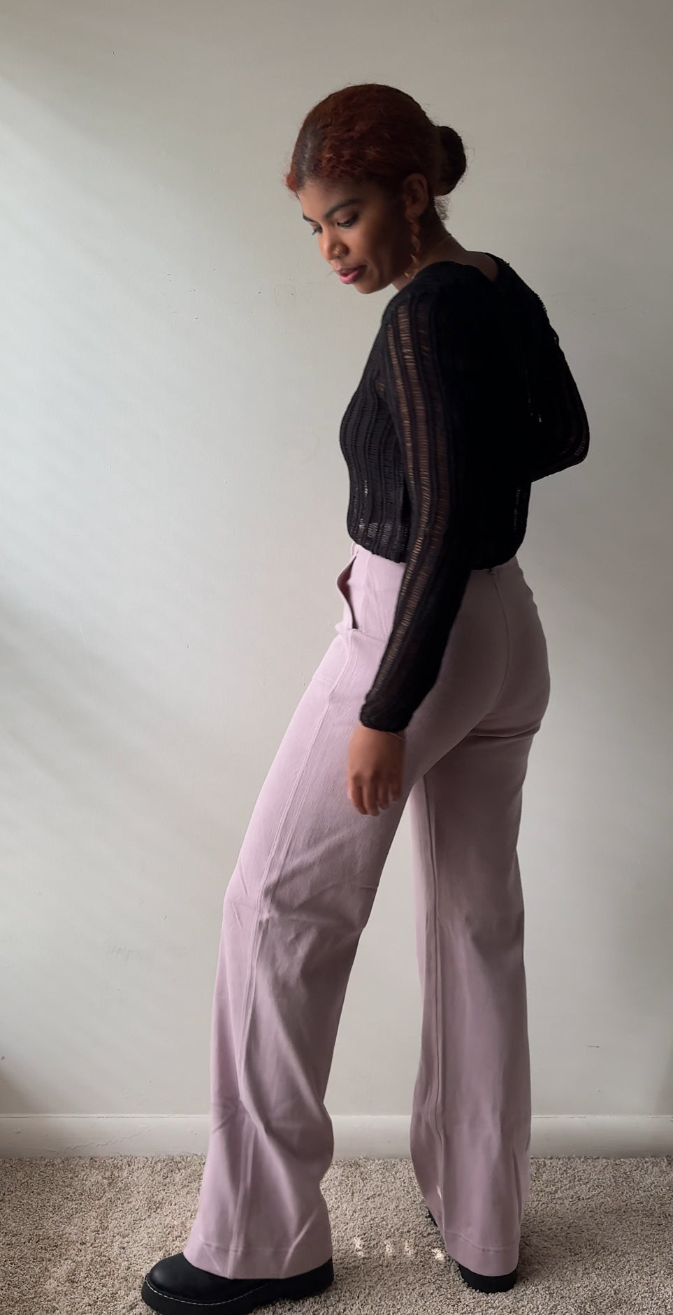 Demure Twill Pants (Dusty Lavender)