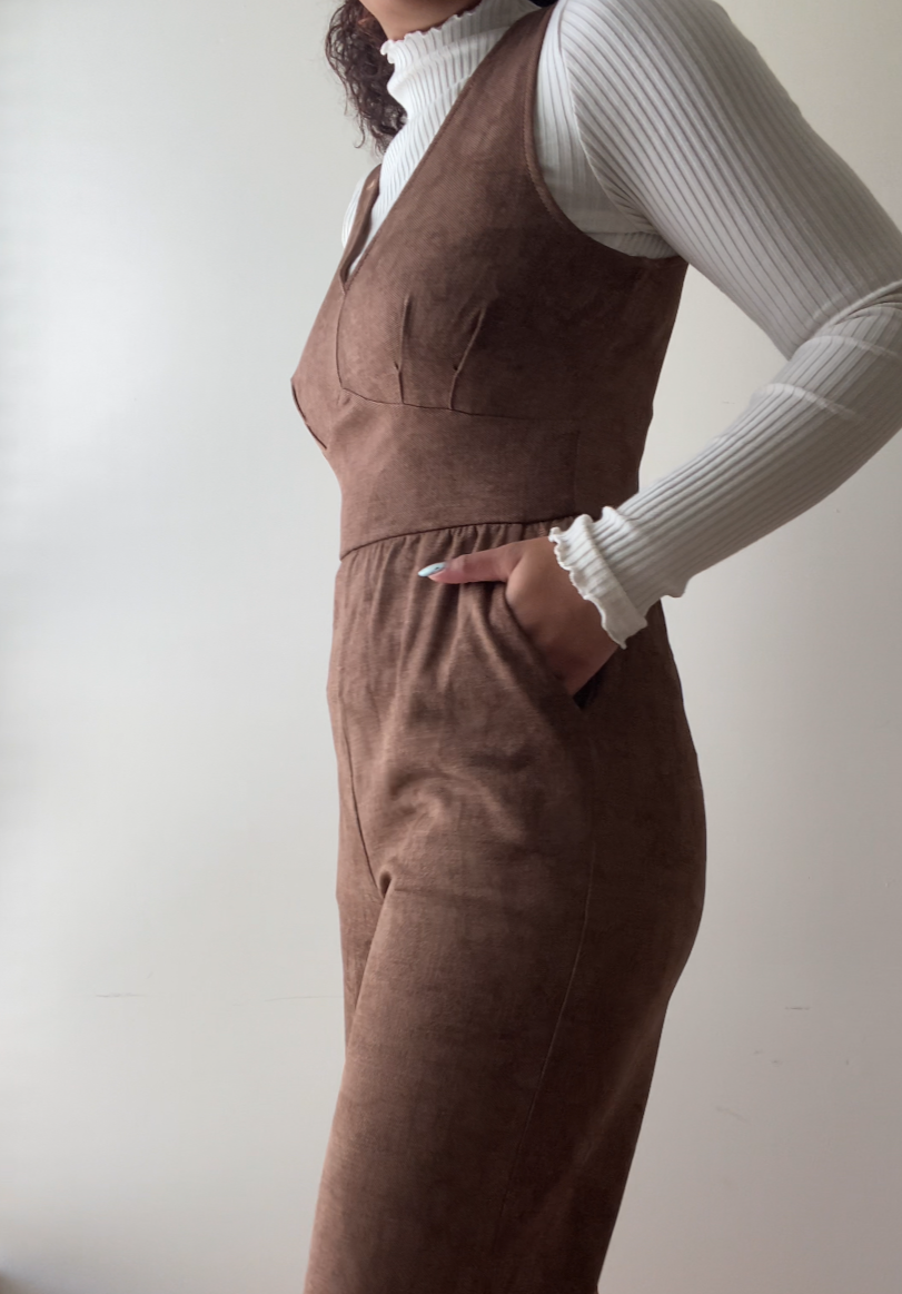 Oak V Neck Jumpsuit