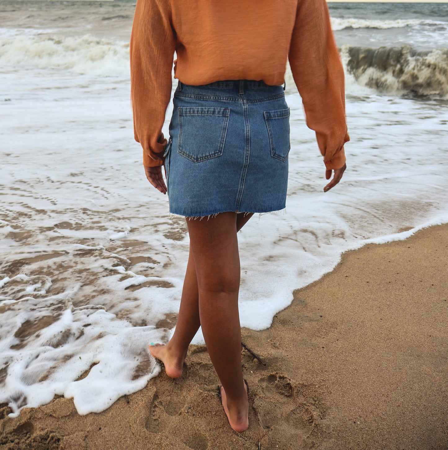 Cargo Denim Mini Skirt