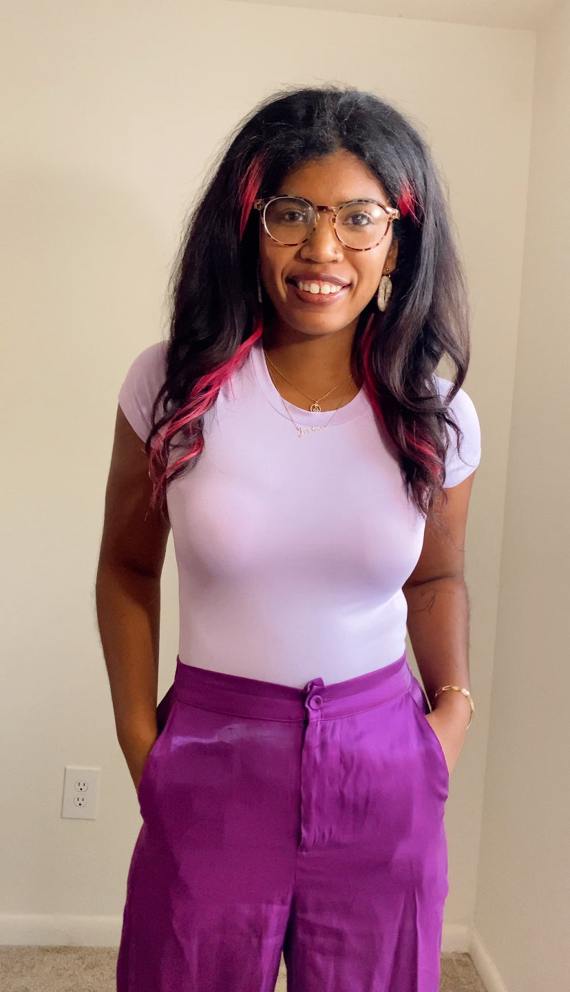 Basic Crewneck Bodysuit- Lavender