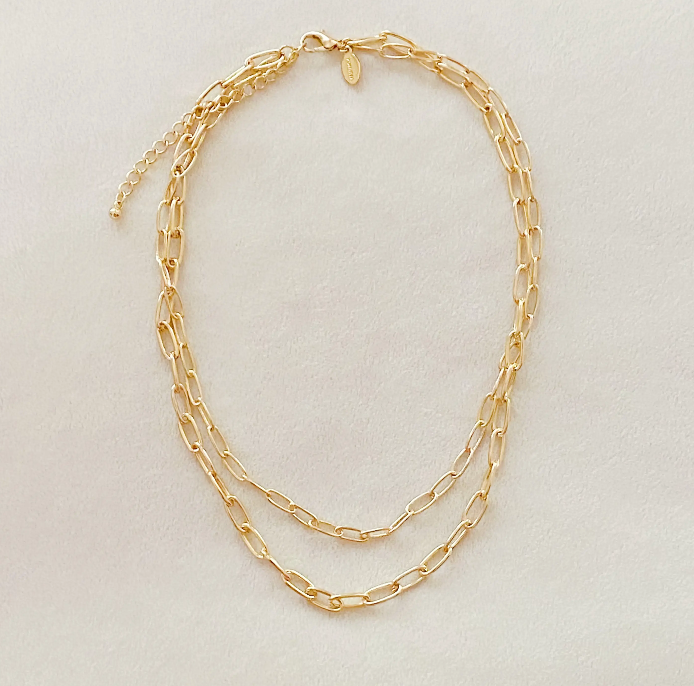 Double Gold Chain Necklace