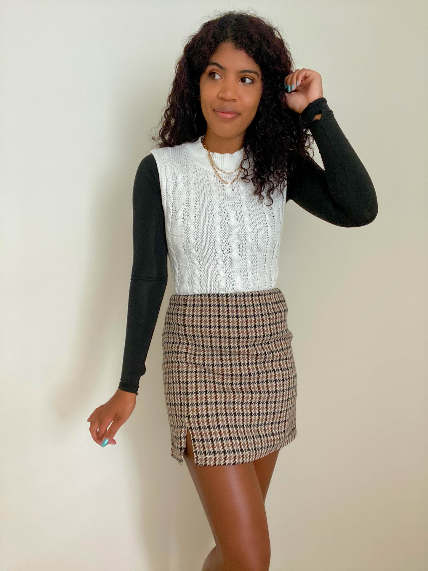Heavenly Houndstooth Skirt