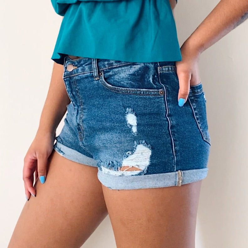 Everyday High Waisted Denim Shorts
