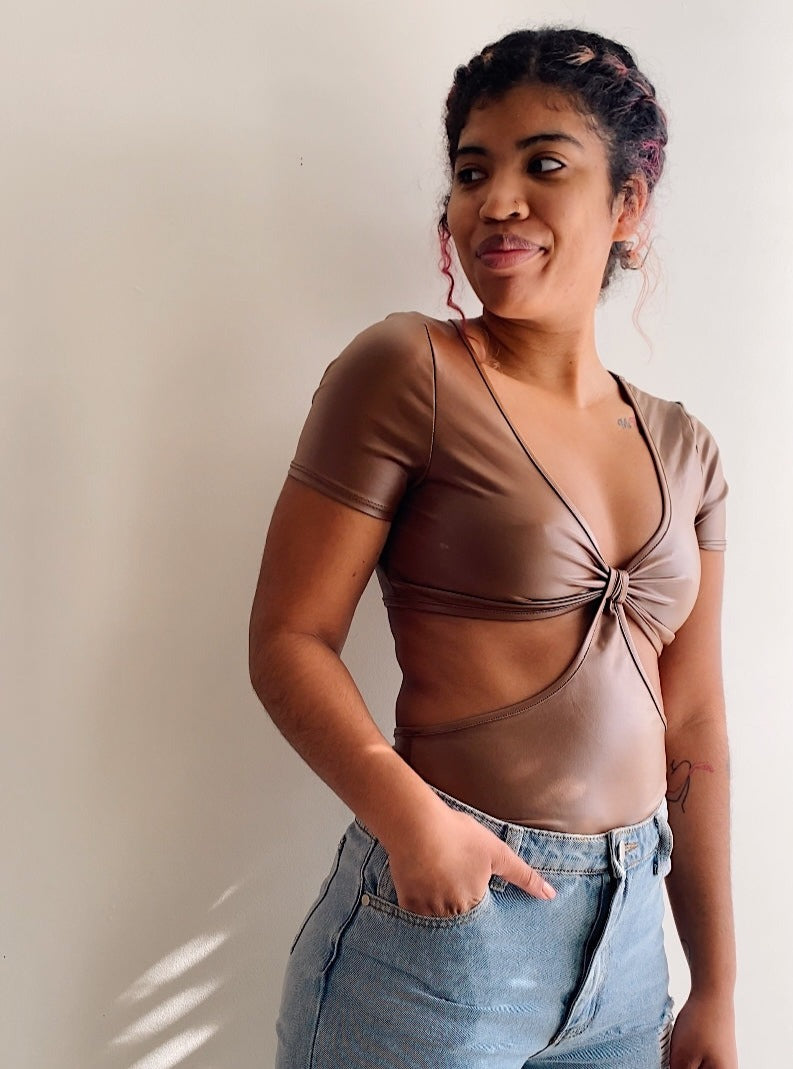Dahlia Faux Leather Bodysuit