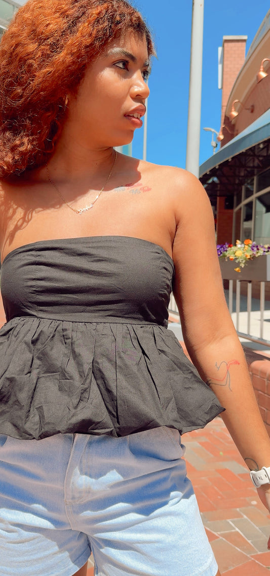 Florence Strapless Peplum Top
