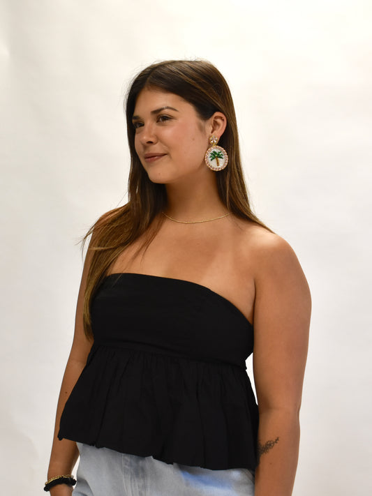 Florence Strapless Peplum Top