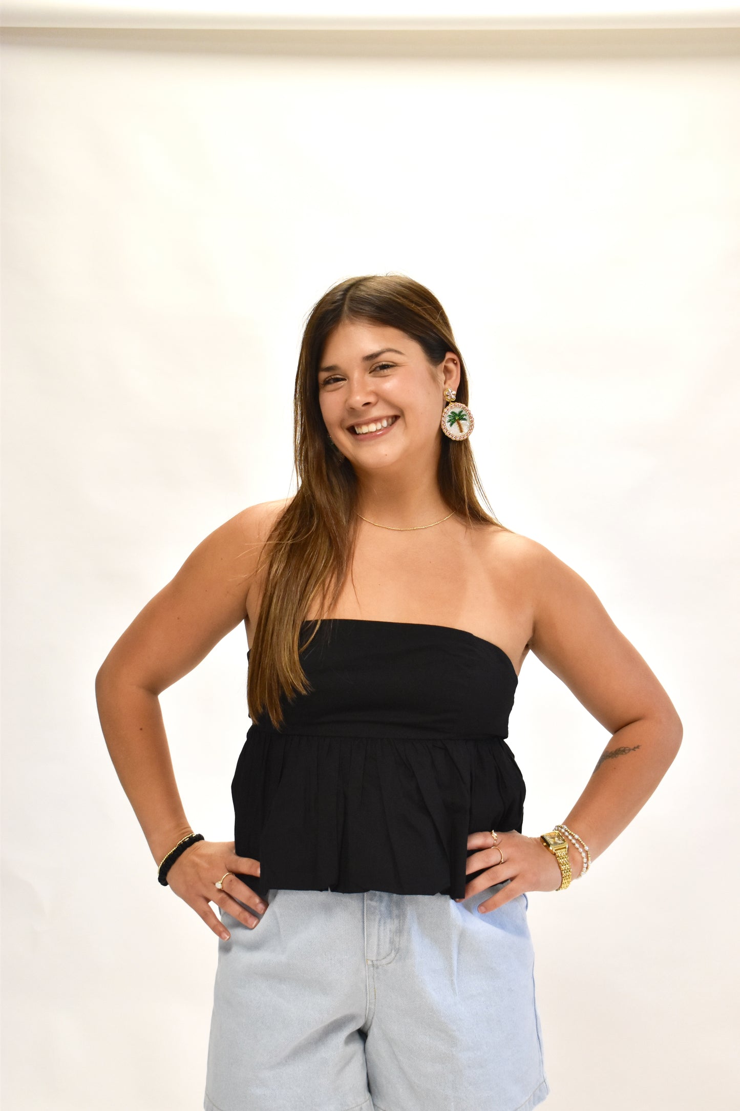 Florence Strapless Peplum Top