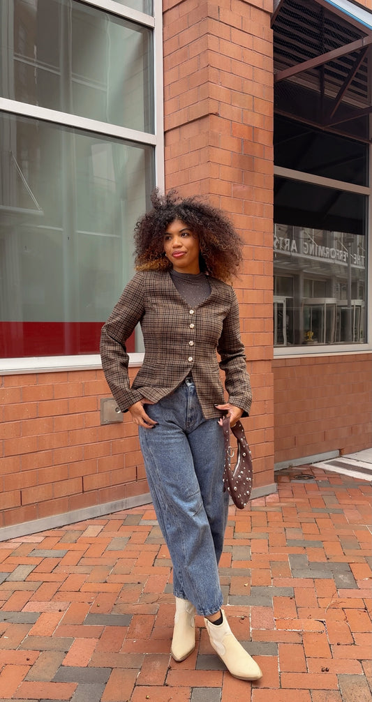 Plaid Button Down Blazer