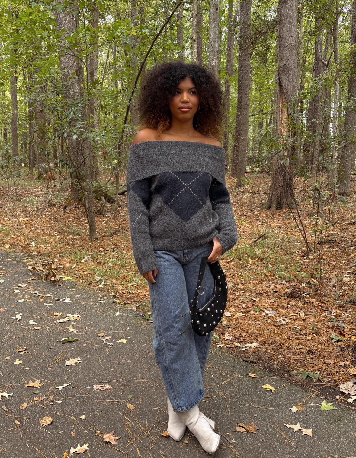 Off Duty Fold Over Knit Sweater