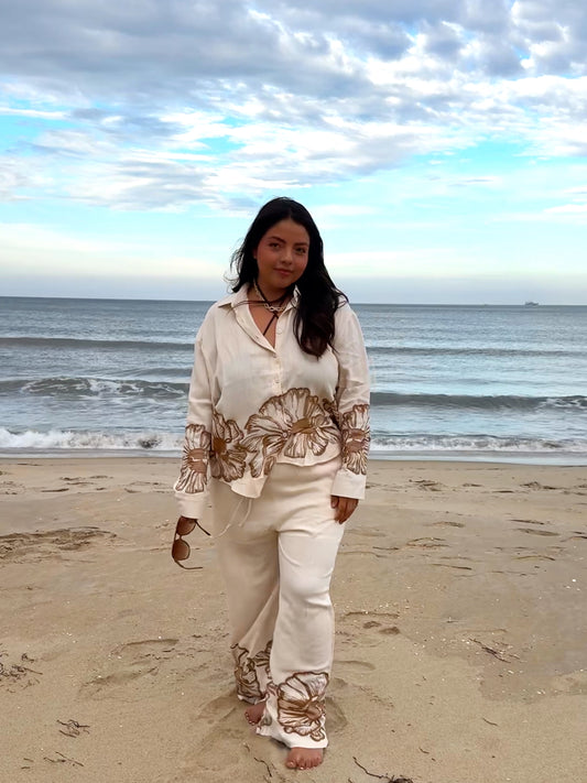 Flores Linen Top