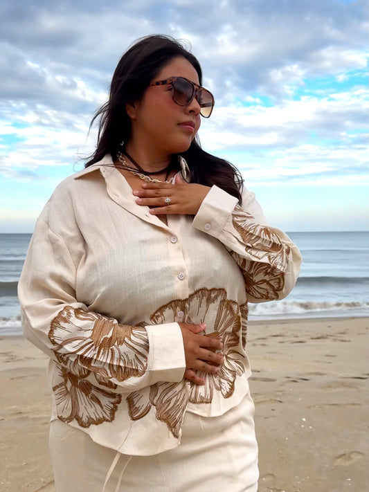 Flores Linen Top